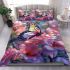 Colorful butterfly perched blooming roses bedding set