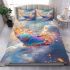 Colorful butterfly with feathered wings bedding set