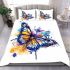 Colorful butterfly with floral elements bedding set