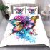 Colorful butterfly with floral elements bedding set