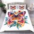 Colorful butterfly with floral elements bedding set