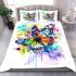 Colorful butterfly with floral elements bedding set