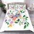 Colorful butterfly with flowers and leaves bedding set