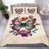 Colorful butterfly with flowers on its wings bedding set