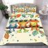 Colorful cartoon of three frogs sitting on the branch bedding set