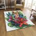 Colorful cartoon tree frog with lily flower area rugs carpet