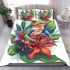 Colorful cartoon tree frog with lily flower bedding set