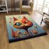 Colorful cat gathering in the room area rugs carpet