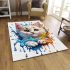 Colorful cat splash area rugs carpet