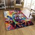 Colorful cute frog in the style of mesmerizing optical illusions area rugs carpet