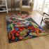 Colorful cute frog in the style of mesmerizing optical illusions area rugs carpet