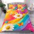 Colorful daisies and butterflies bedding set