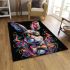 Colorful easter bunny wearing sunglasses area rugs carpet