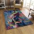Colorful frog with an eye on its back area rugs carpet
