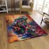 Colorful frog with an eye on its back area rugs carpet