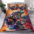 Colorful frog with an eye on its back bedding set