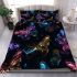 Colorful glowing butterflies bedding set