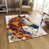 Colorful horse with leaves in its mane area rugs carpet