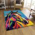 Colorful illustration of a horse head area rugs carpet