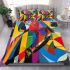 Colorful macaw in the style bedding set