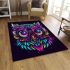 Colorful owl with big eyes area rugs carpet