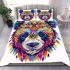 Colorful panda head design with vibrant colors bedding set