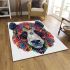 Colorful panda head design with vibrant colors area rugs carpet