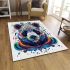 Colorful panda head symmetrical area rugs carpet