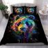 Colorful panda in the style of graffiti bedding set