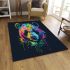 Colorful panda splatter painting with bright area rugs carpet