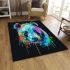 Colorful panda splatter painting with bright area rugs carpet