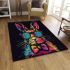 Colorful rabbit with sunglasses and bow tie area rugs carpet