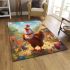 Colorful rooster at the festive celebration area rugs carpet