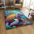 Colorful turtle fantasy scene area rugs carpet