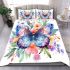 Colorful watercolor beautiful butterfly among flowers bedding set