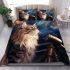 Cosmic cat contemplation bedding set