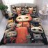 Cozy gathering of cats on the couch bedding set