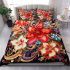 Cultural vase with colorful flowers bedding set