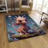 Curious dinosaur in fantasy land area rugs carpet