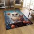 Curious owl and red apples area rugs carpet