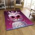 Curious owl in cherry blossom grove area rugs carpet