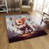 Curious pup and the colorful sky area rugs carpet