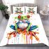 Cute adorable red eyed tree frog sitting on its hind legs bedding set