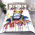 Cute adorable red eyed tree frog sitting on its hind legs bedding set