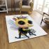 Cute baby bee wearing a crown area rugs carpet