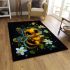 Cute baby bee with flowers area rugs carpet