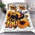 Cute baby bee with sunflowers bedding set