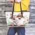 Cute baby bunny with big eyes leather tote bag