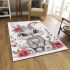 Cute baby bunny with big eyes area rugs carpet