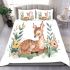 Cute baby deer with flowers bedding set